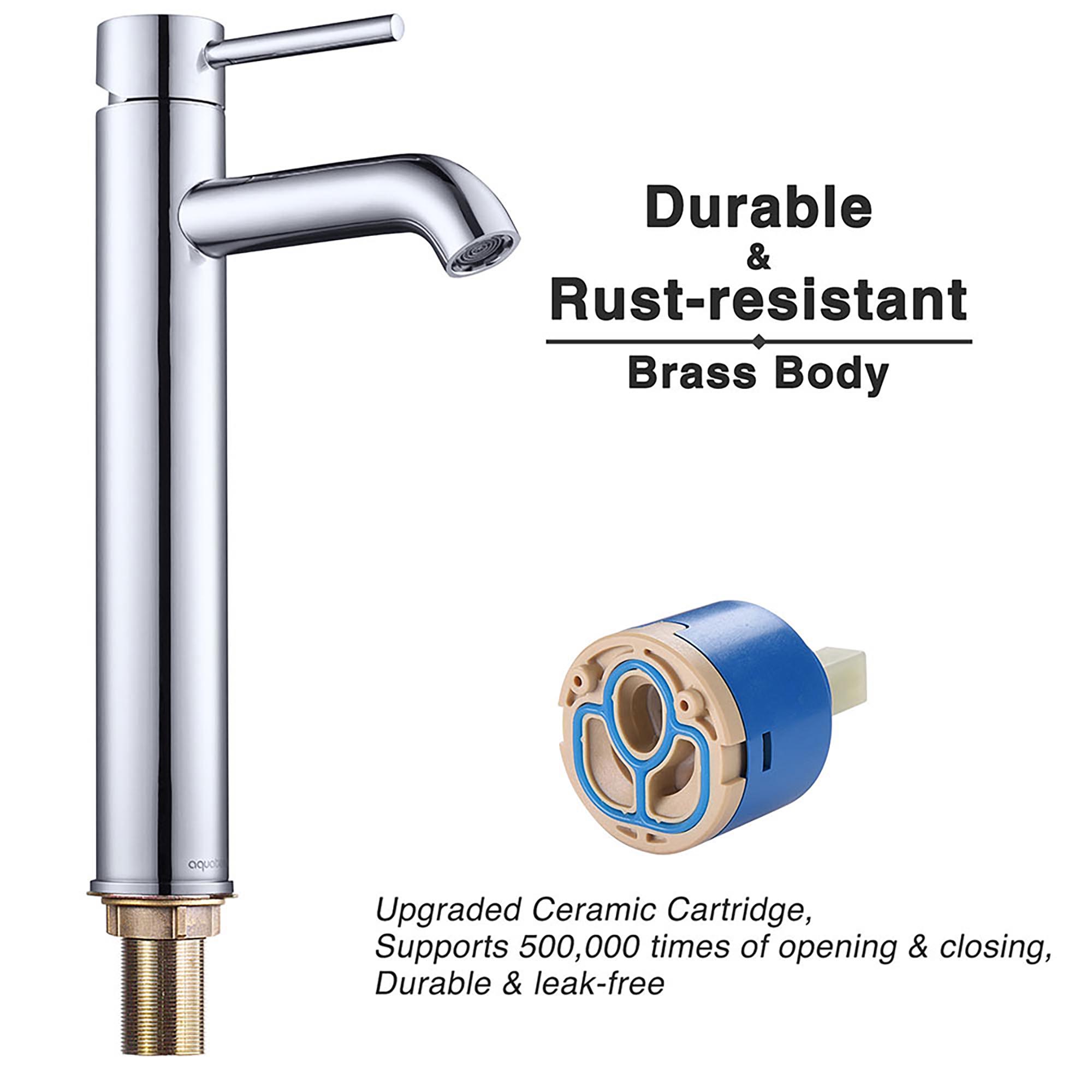 Aquaterior Bathroom Ceramic Countertop Vessel Sink Basin w/ Faucet Pop Up Drain - Picture 14 of 70