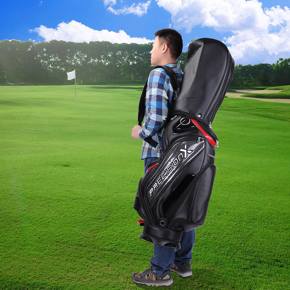 Deluxe PU Waterproof Cart Bag Trolley Carry 5 Way Divider 13 Golf Clubs INCD VAT - Picture 11 of 30