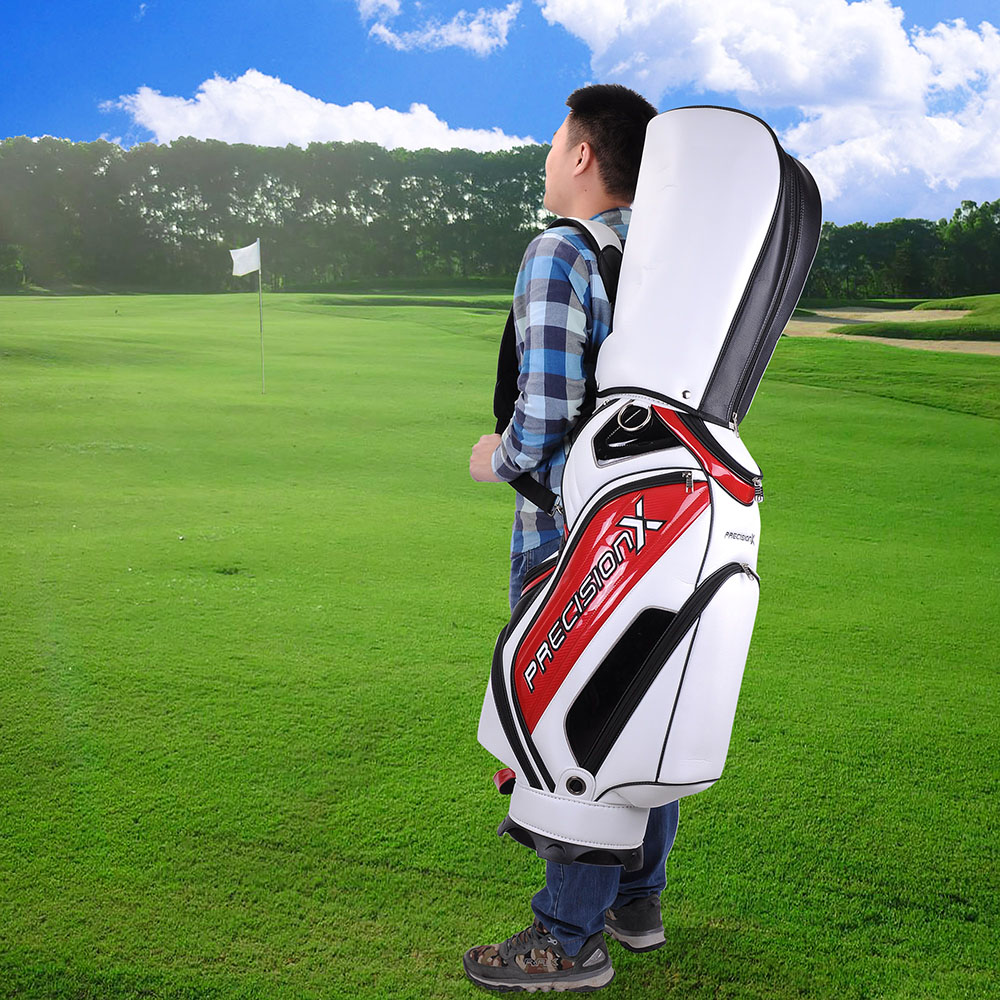 Deluxe PU Waterproof Cart Bag Trolley Carry 5 Way Divider 13 Golf Clubs INCD VAT - Picture 30 of 30