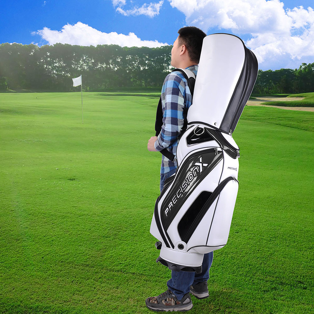 Deluxe PU Waterproof Cart Bag Trolley Carry 5 Way Divider 13 Golf Clubs INCD VAT - Picture 20 of 30