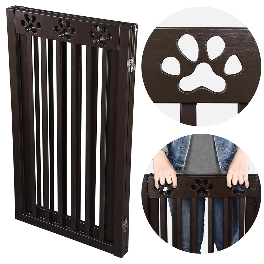 3/4 Panels Baby Dog Gate Pet Cat Fence Safety Barrier Divider Foldable