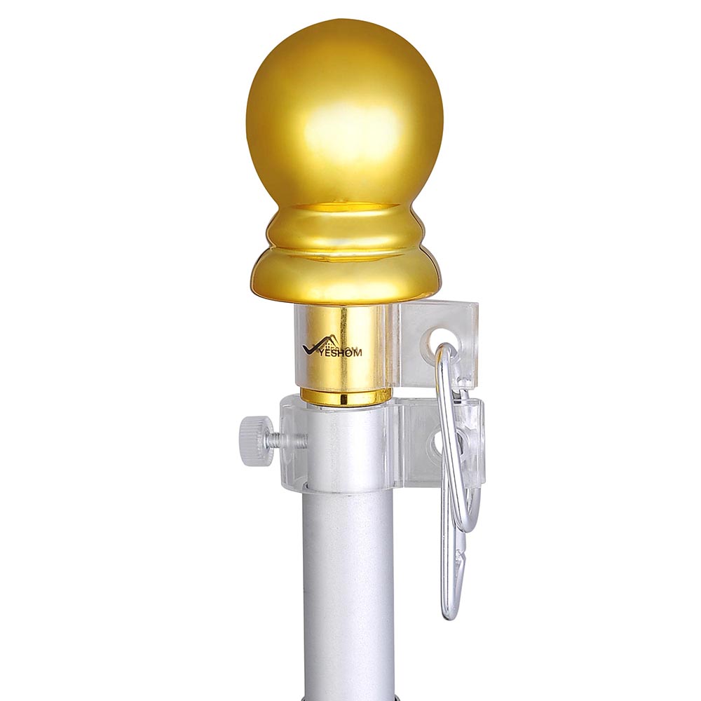 6.5ft/2m Aluminum Telescopic Flag Pole Wall Mounted Flagpole UK Flag