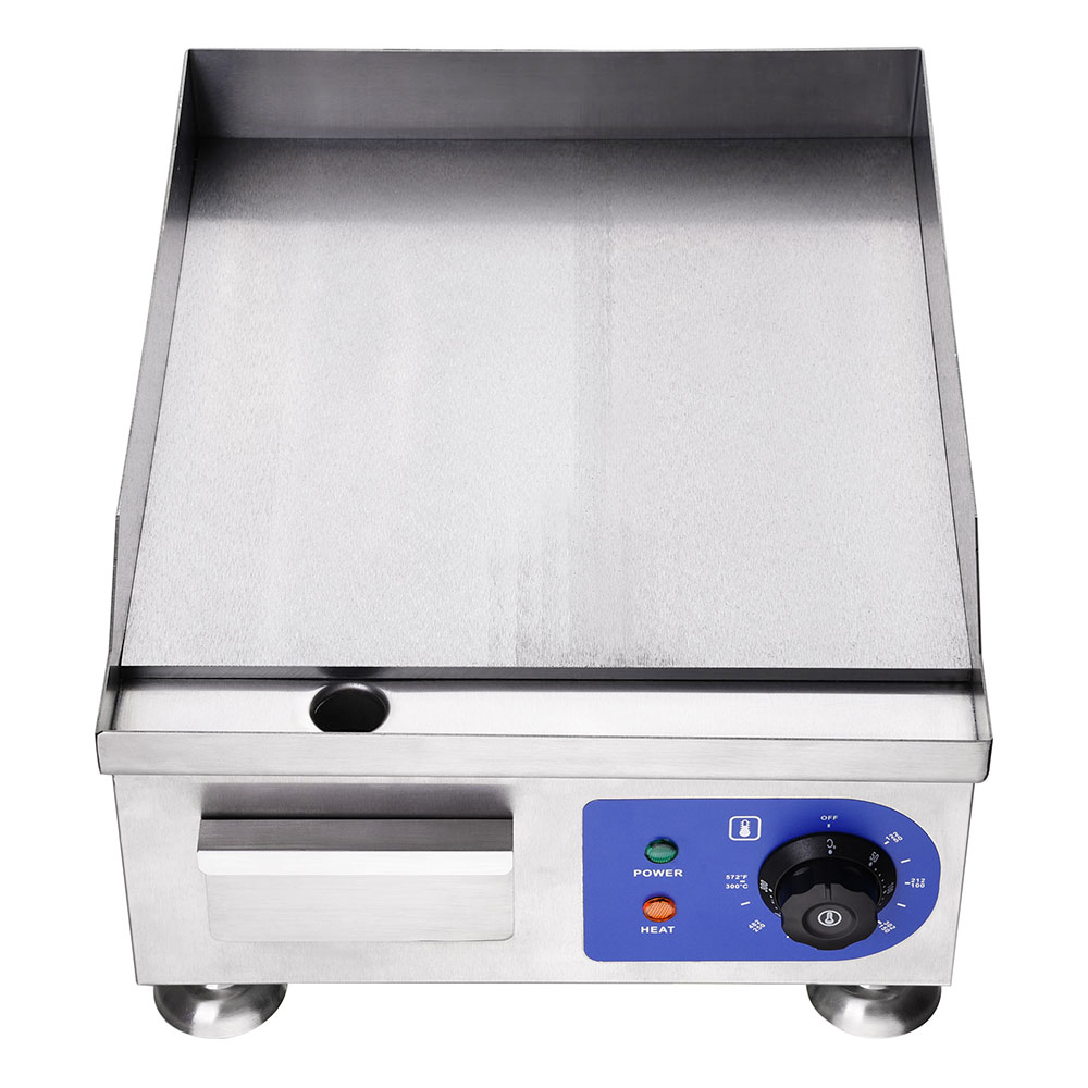 2500W Commercial Electric Countertop Griddle 38x36cm Flat Hotplate Kitchen Grill