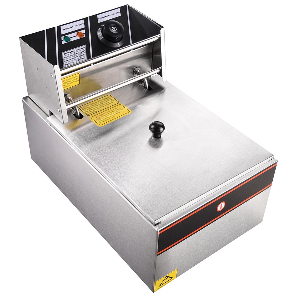 Deep Fat Fryer 6L Chip Pan With Basket Fry Food Stainless Steel 2500W Non-Stick