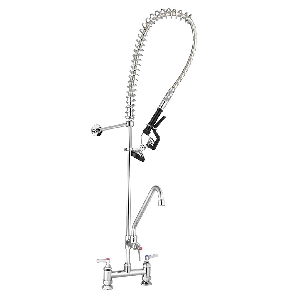 7" Commercial 178mm PreRinse Tap Faucet Spray Arm Twin Pedestal