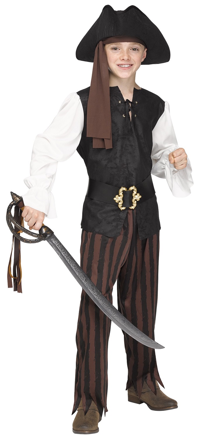 Rustic Pirate Child Boys Buccaneer Sea Captain Caribbean Swashbuckler Costume
