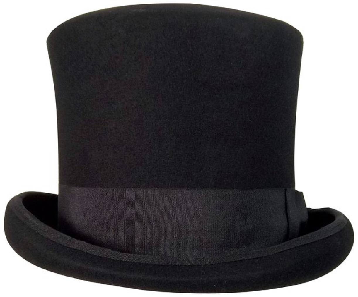 Adult Black Wool Tall Gentlemens Top Hat Victorian Dickens Slash