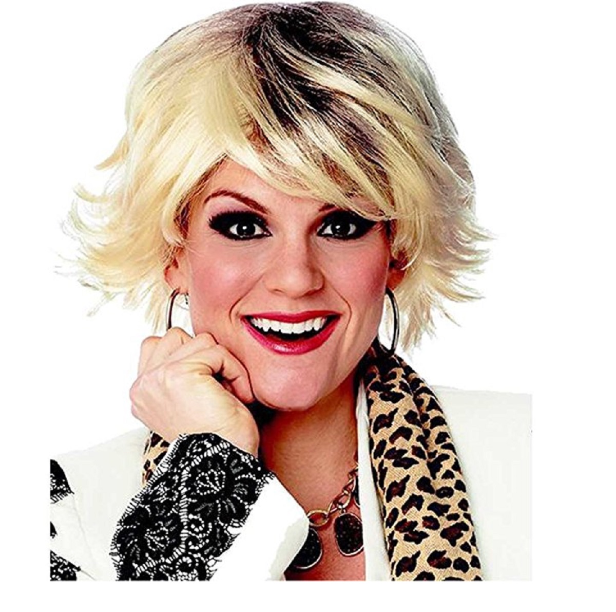 Fashion Joan Cop Short Blonde Hair Rivers Wig Police Womens Costume