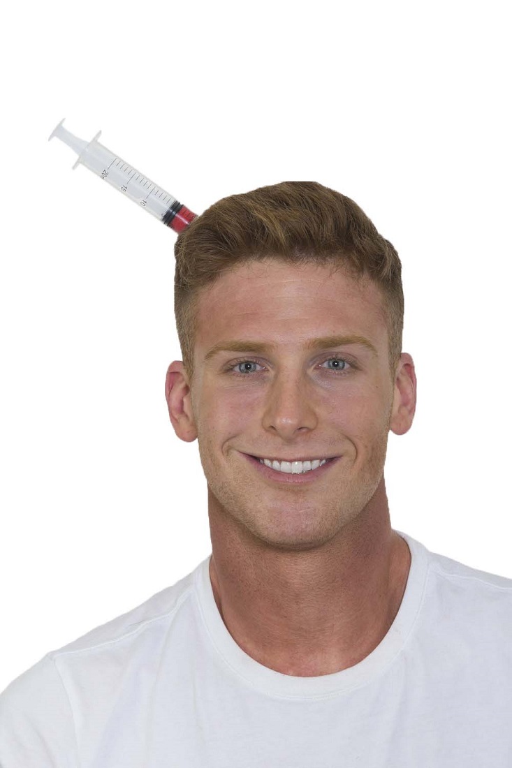 Halloween Prank Zombie Syringe Fake Needle In Head Headband Costume