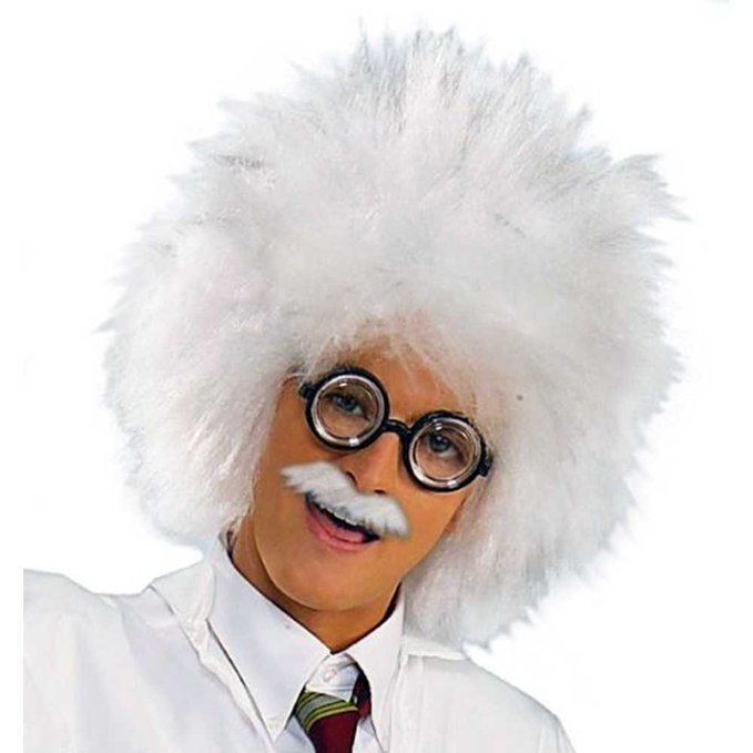 Dr Mel Practice Afro White Hair Mad Scientist Einstein Costume