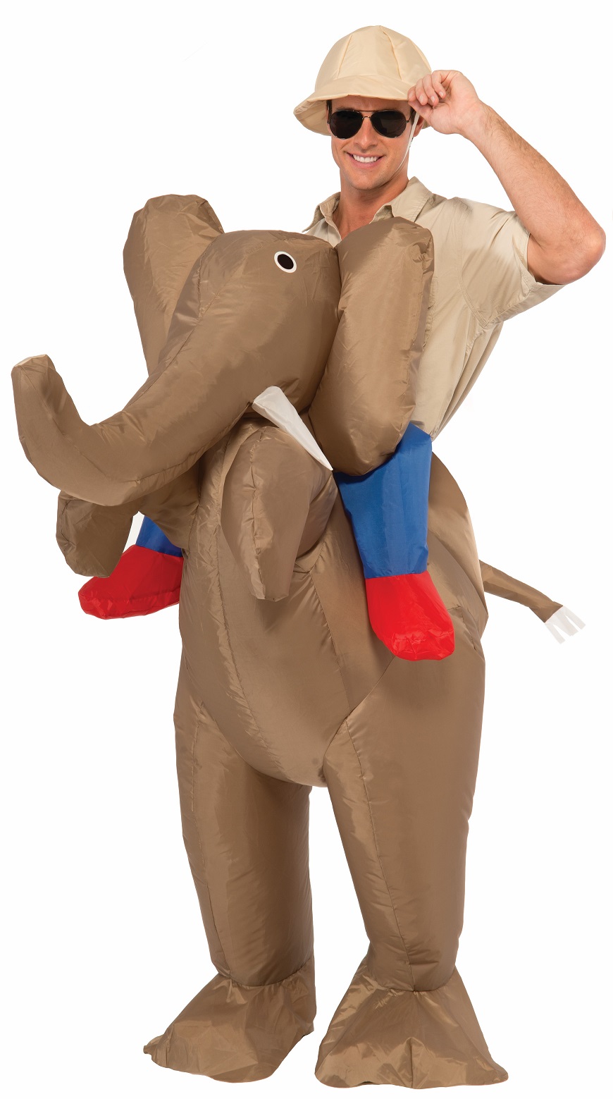 Inflatable Safari Ride An Elephant Animal Rider Funny Adult Halloween Costume 721773748547 eBay