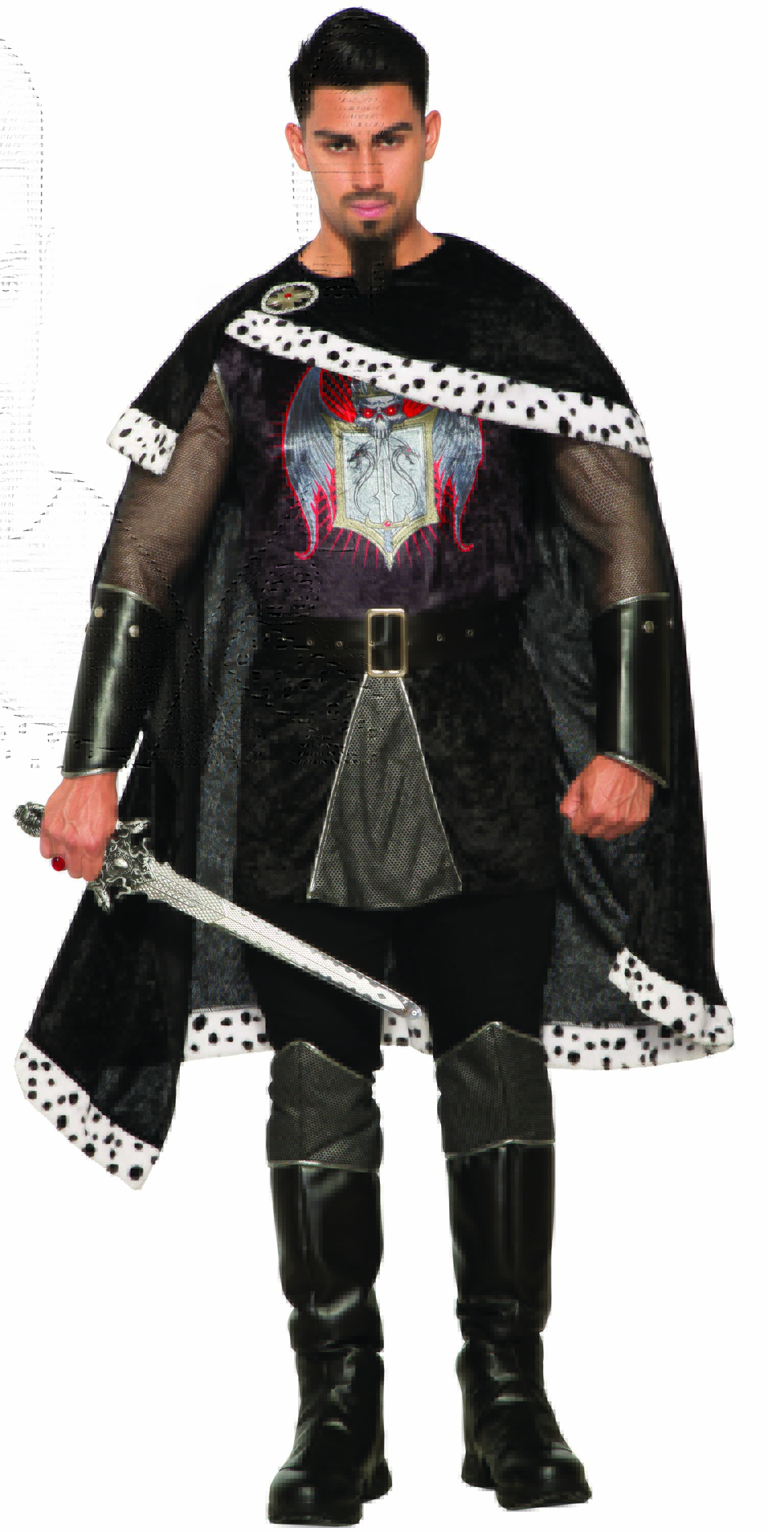 W336 Medieval Royal King Renaissance King Arthur Mens Costume Brown Wig