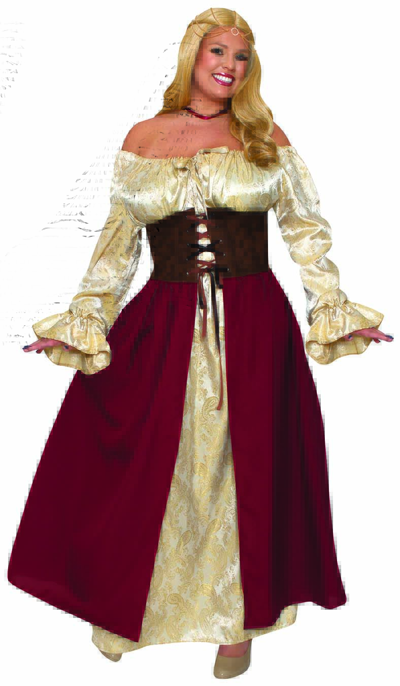 Women Medieval Vintage Skirt Lace Up Dress Halloween Costume Cosplay