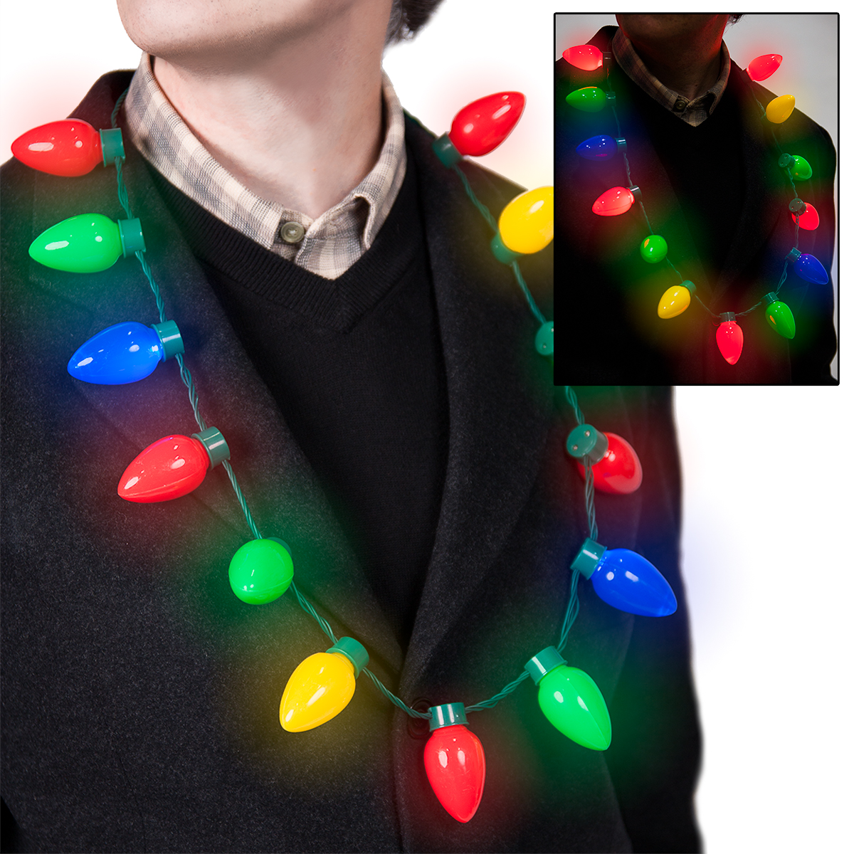 holiday christmas classic large bulb led novelty flashing necklace 6 modes - Christmas Light Necklace Battery Operated holiday christmas classic large bulb led novelty flashing necklace 6 modes - Christmas Light Necklace Battery Operated