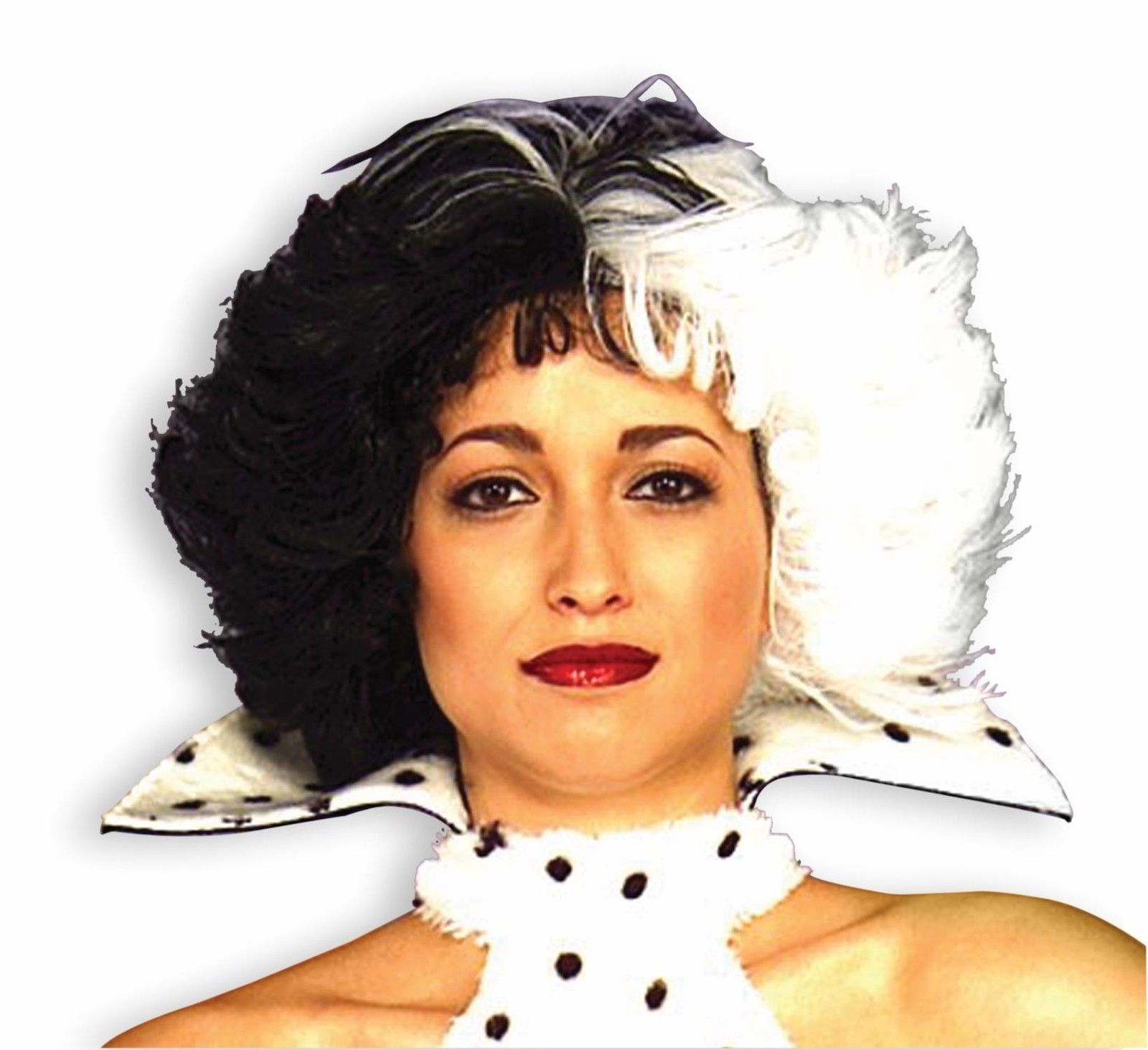 Cruella Deville Black White Dog Lovin/' Diva Wig Hair Halloween Costume Accessory