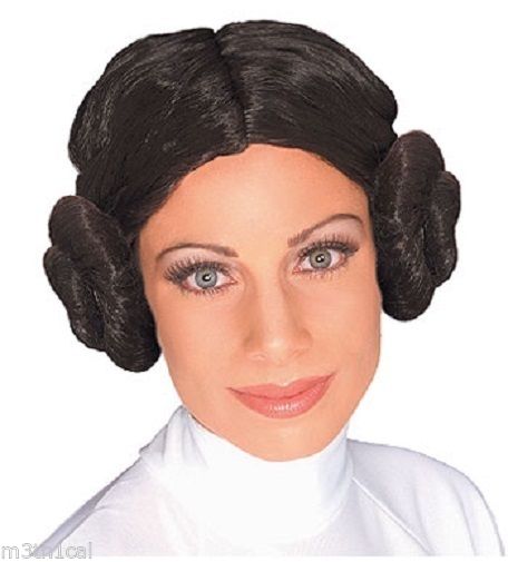 Adult Womens Buns Princess Leia Star Wars Wig Halloween Costume