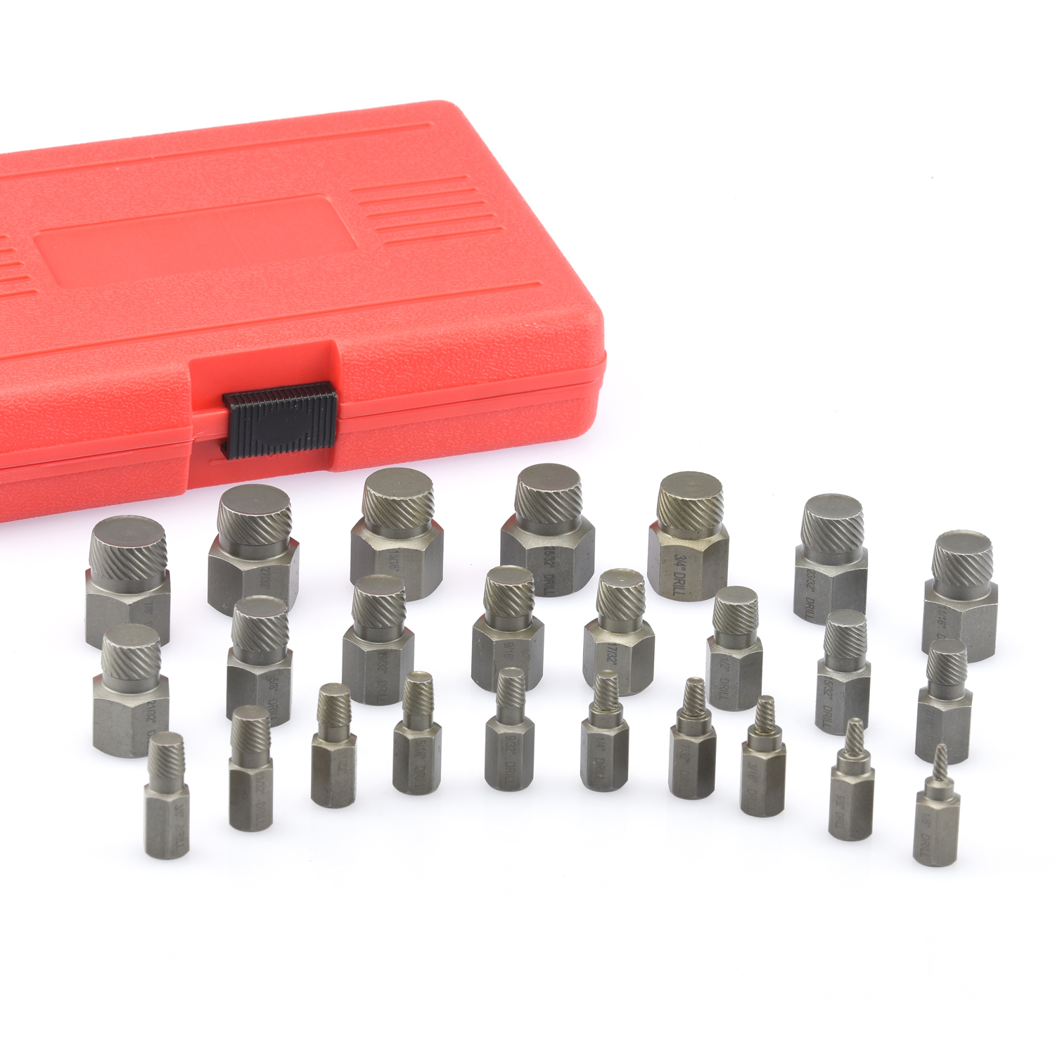 MultiSpline Screw Extractor 25pc Set Hex Head Bit Socket Wrench Bolt