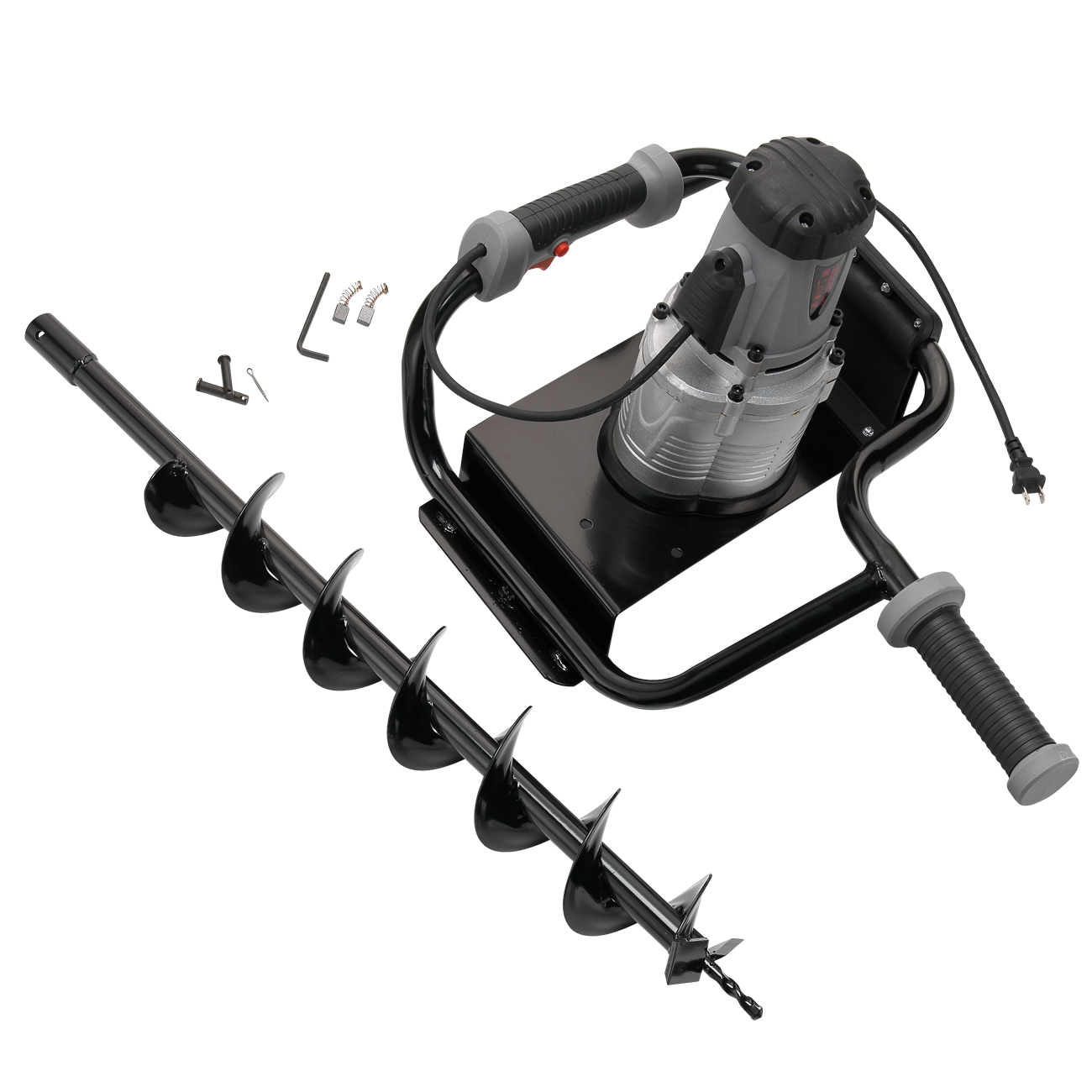 1200W Electric 110V 1.6HP Post Hole Digger Earth Soil Ice w/ 4" inch