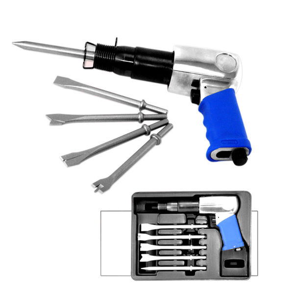 Air Hammer Chisel HD Pneumatic Zip Gun 5pc Cutting Punch Edging Work