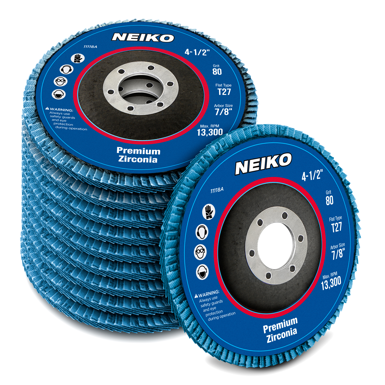 Premium Zirconia Flap Disc 10 PCGrinding Flat Type Wheel 4-1//2/" 80 Grit T27