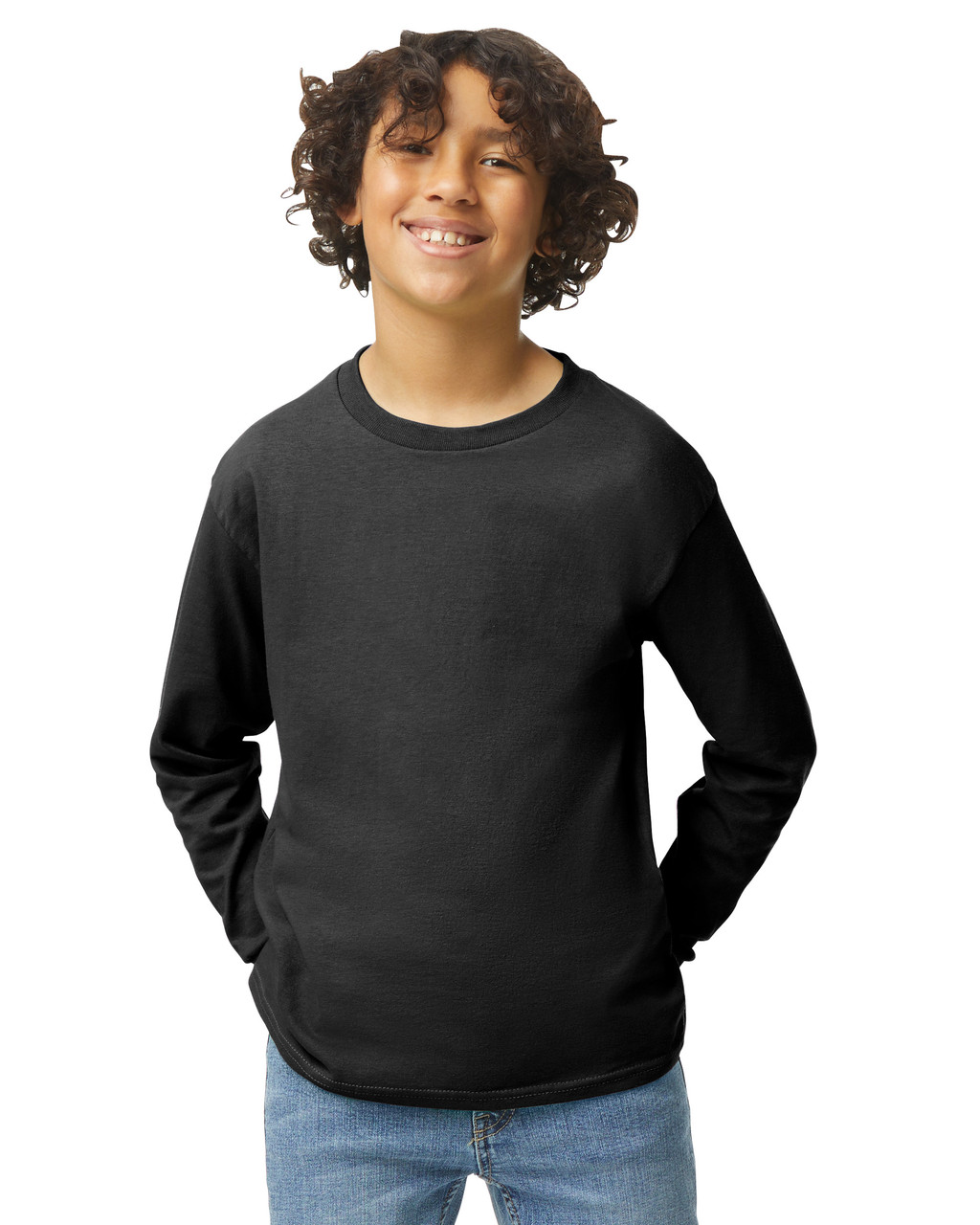 Gildan Heavy Cotton Youth Long Sleeve Crew Neck T-Shirt - Picture 3 of 20