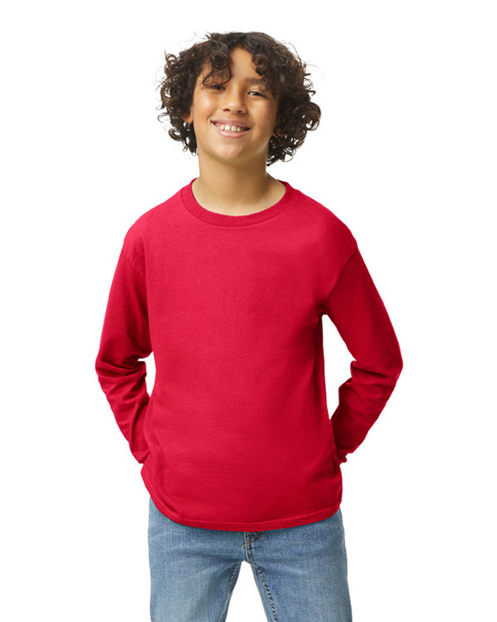 Gildan Heavy Cotton Youth Long Sleeve Crew Neck T-Shirt - Picture 9 of 20