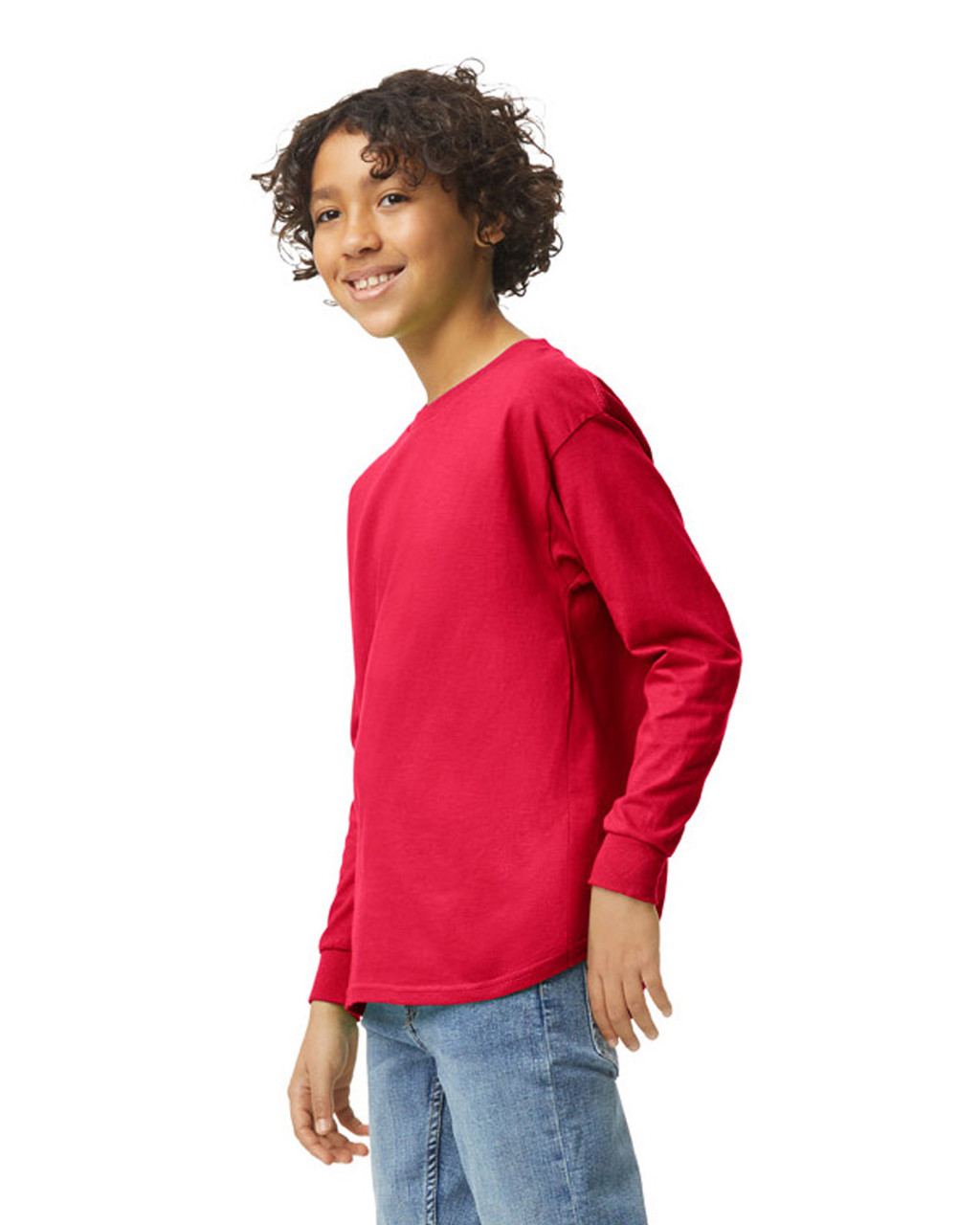 Gildan Heavy Cotton Youth Long Sleeve Crew Neck T-Shirt - Picture 11 of 20