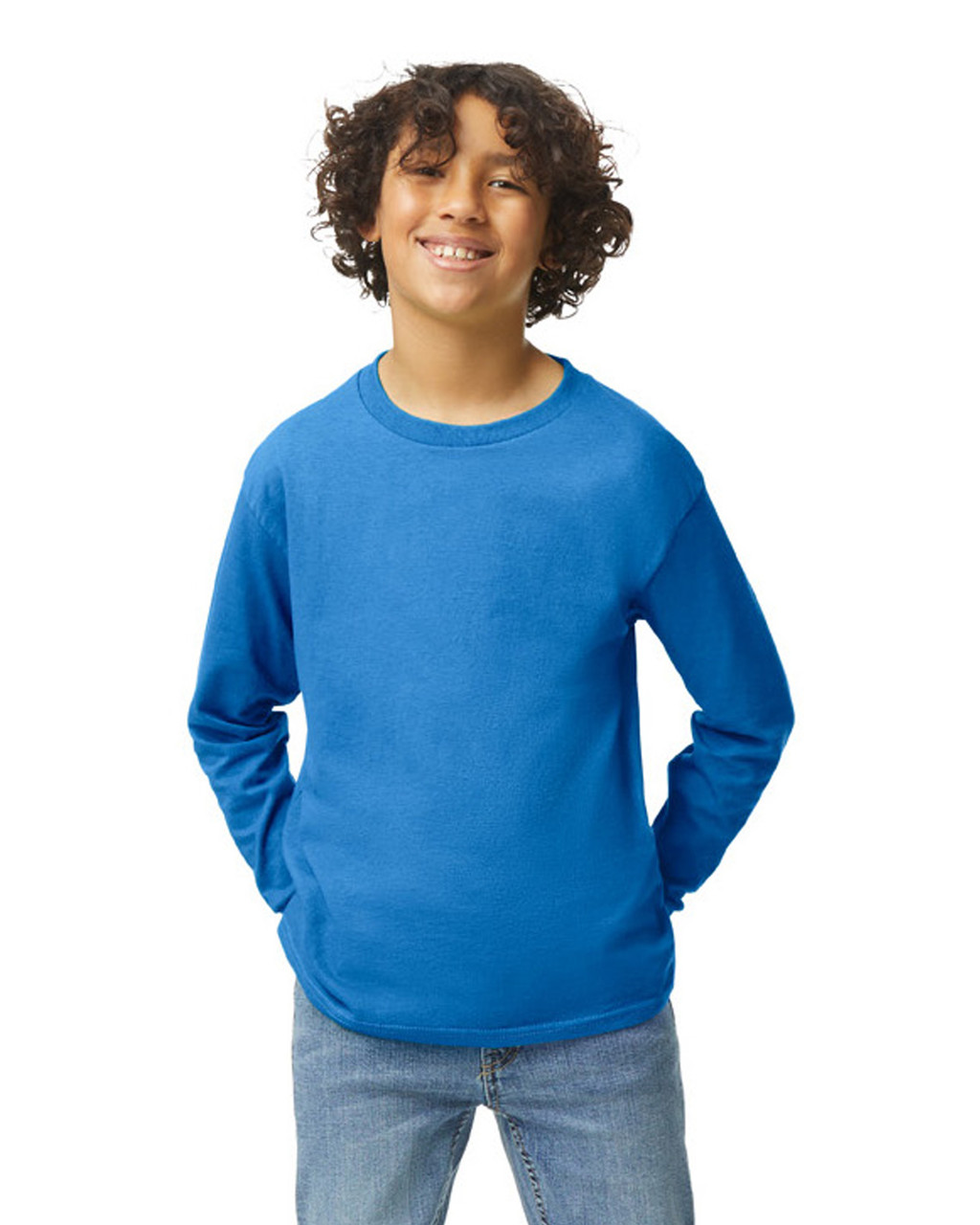 Gildan Heavy Cotton Youth Long Sleeve Crew Neck T-Shirt - Picture 12 of 20