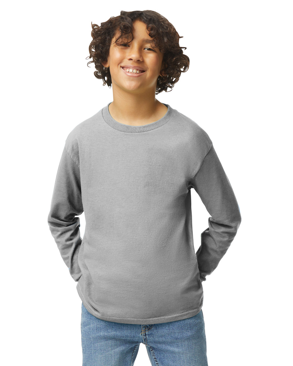 Gildan Heavy Cotton Youth Long Sleeve Crew Neck T-Shirt - Picture 15 of 20