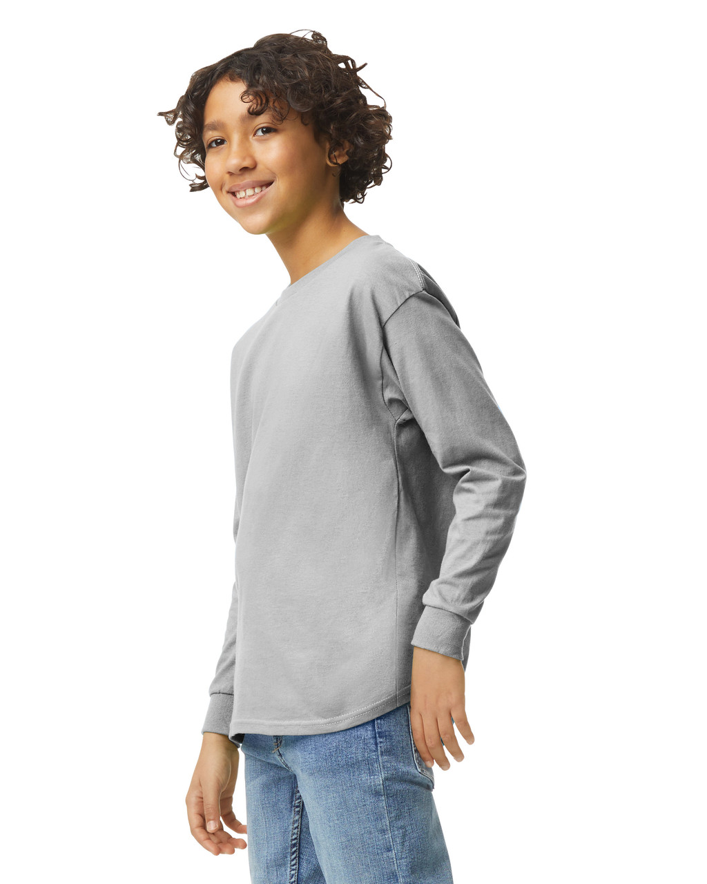Gildan Heavy Cotton Youth Long Sleeve Crew Neck T-Shirt - Picture 17 of 20
