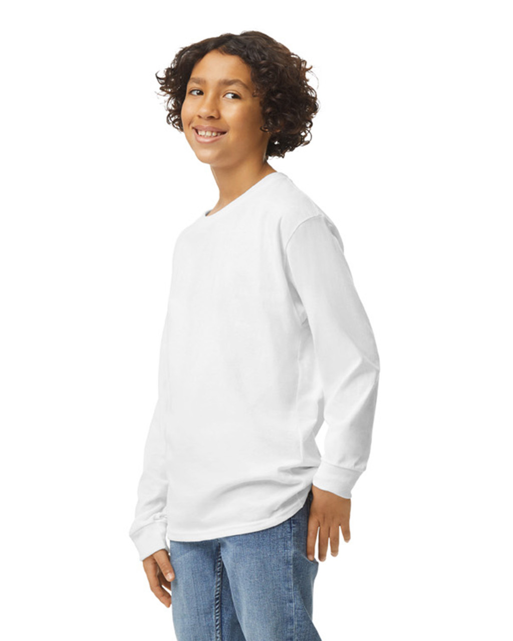 Gildan Heavy Cotton Youth Long Sleeve Crew Neck T-Shirt - Picture 20 of 20