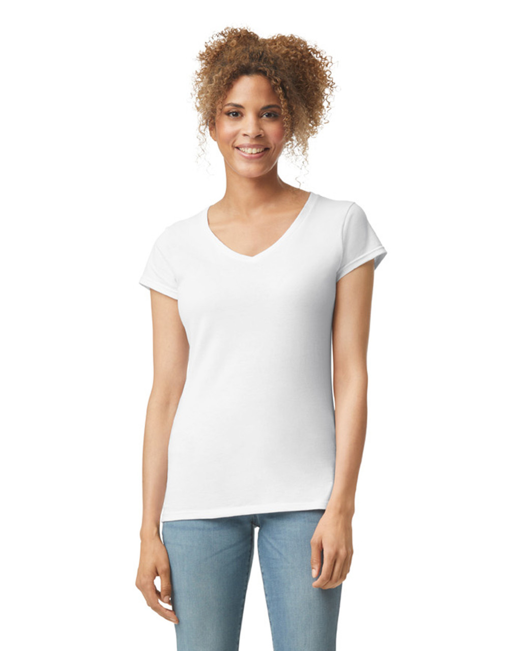 Gildan Softstyle Ladies' V-Neck Short Sleeve T-Shirt - Picture 15 of 17