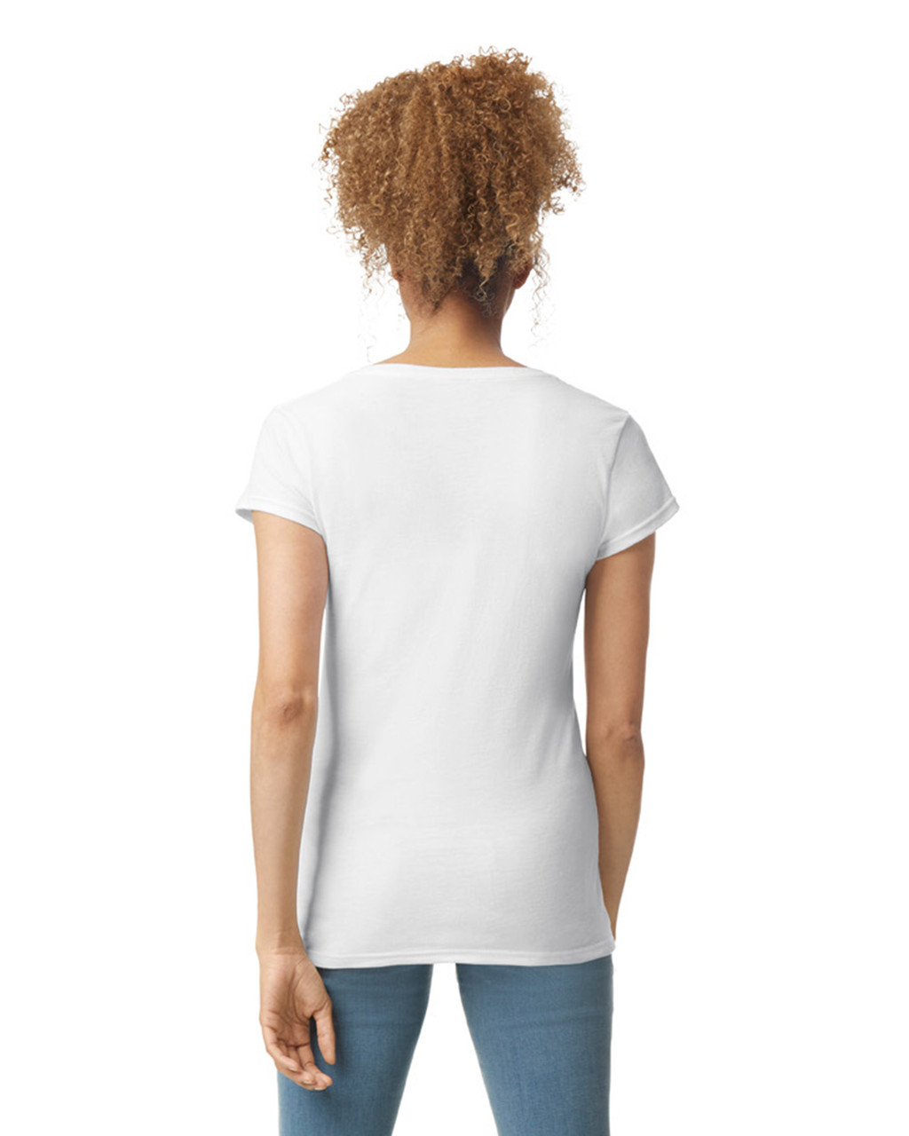 Gildan Softstyle Ladies' V-Neck Short Sleeve T-Shirt - Picture 16 of 17