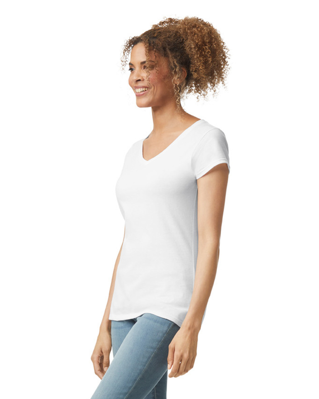 Gildan Softstyle Ladies' V-Neck Short Sleeve T-Shirt - Picture 17 of 17