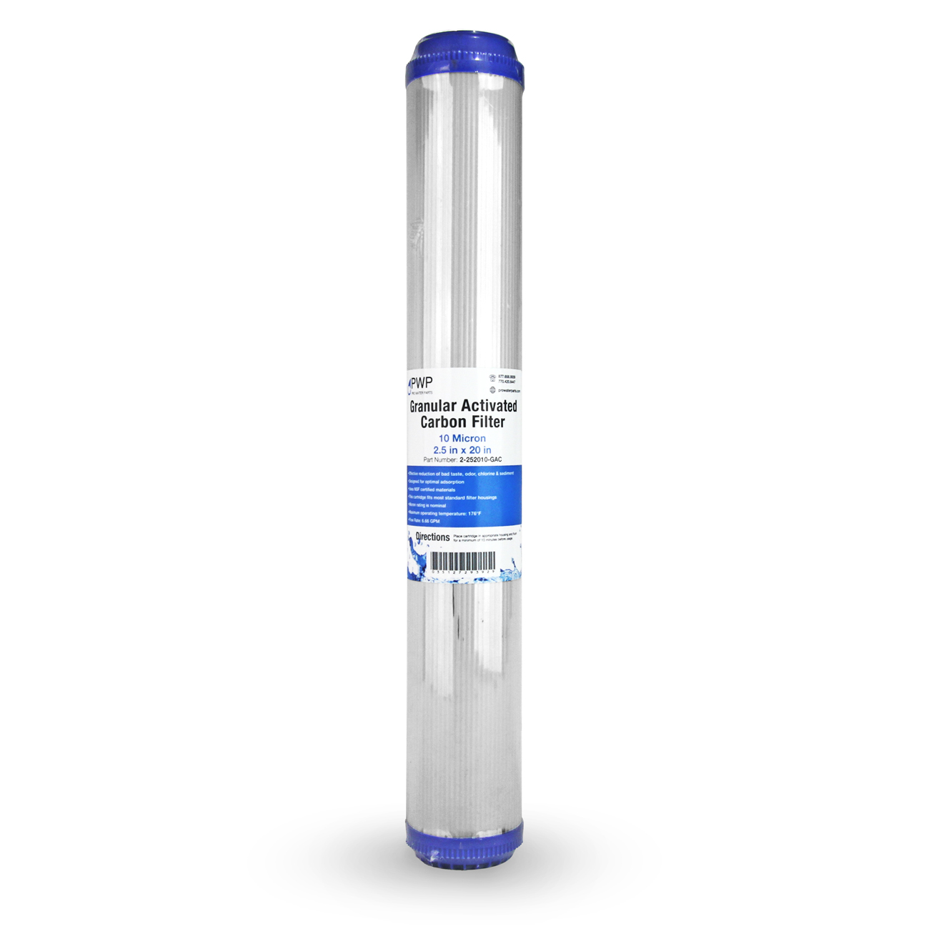 Charbon actif CTO Cartouche de filtre à eau standard 2.5 x10/" 1 µ 4 Pack
