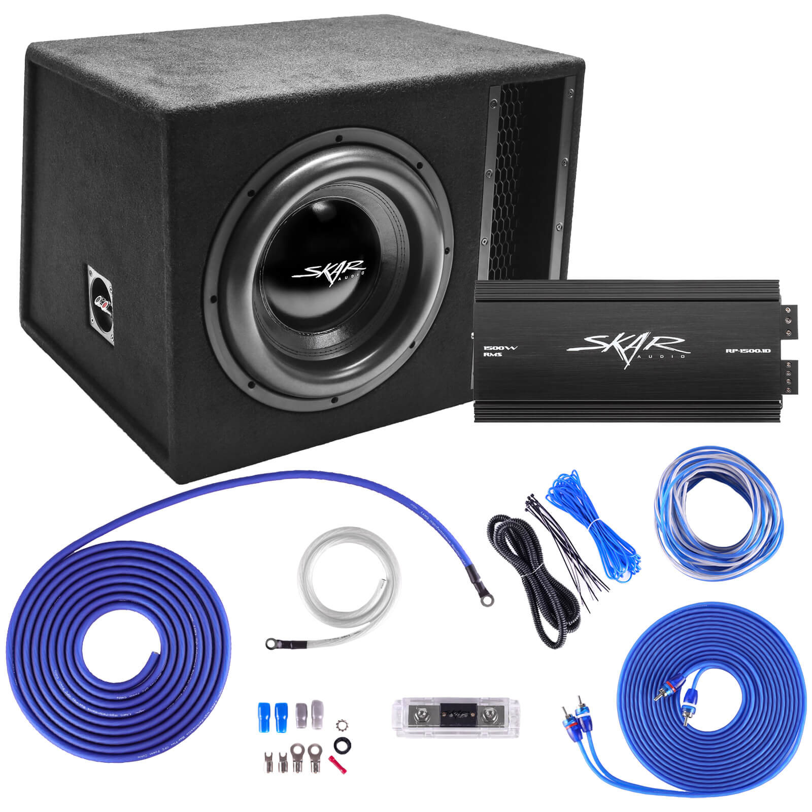 SKAR AUDIO SINGLE 12" 2500 WATT COMPLETE EVL SERIES LOADED SUB BOX AND