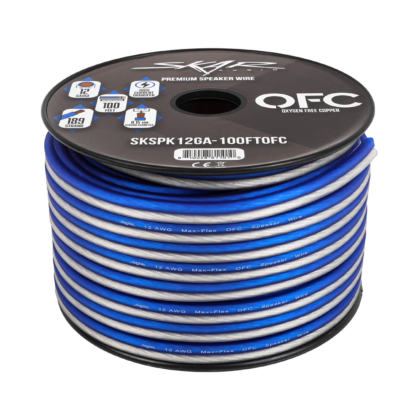 Auto Motorrad 10 METRES OXYGEN FREE COPPER 12 GAUGE BLUE BLACK