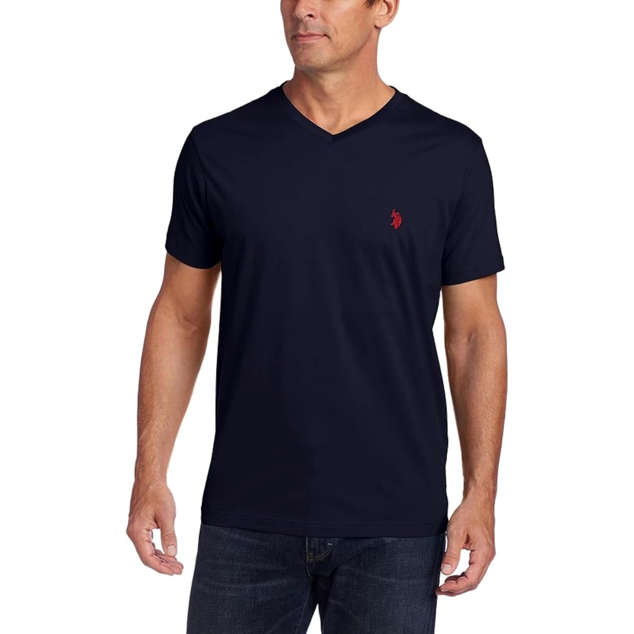 US Polo Assn Mens 3-Pack Cotton Short Sleeve V-Neck T-Shirts 6790₽