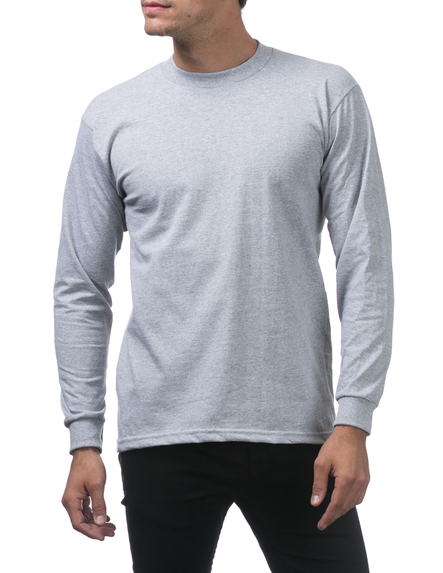Pro Club Men's Heavyweight Cotton Long Sleeve Crew Neck T-Shirt