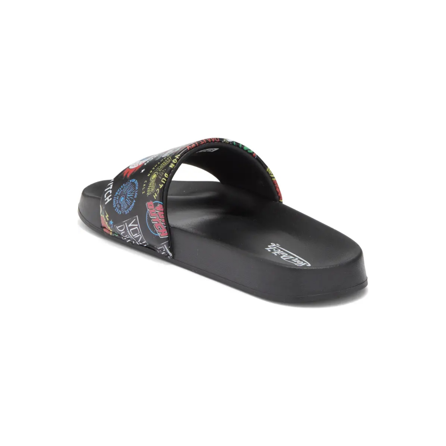 Von Dutch Unisex Slide Sandals with Cushioned Footbed, Graphic Print Pool & Beac