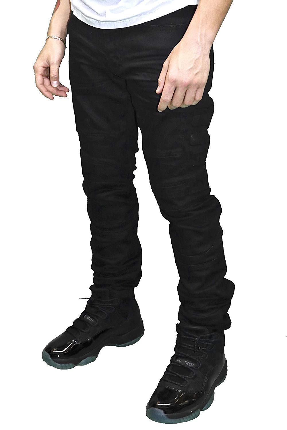 Smoke Rise Men/'s Fashion Moto Biker Denim Jeans