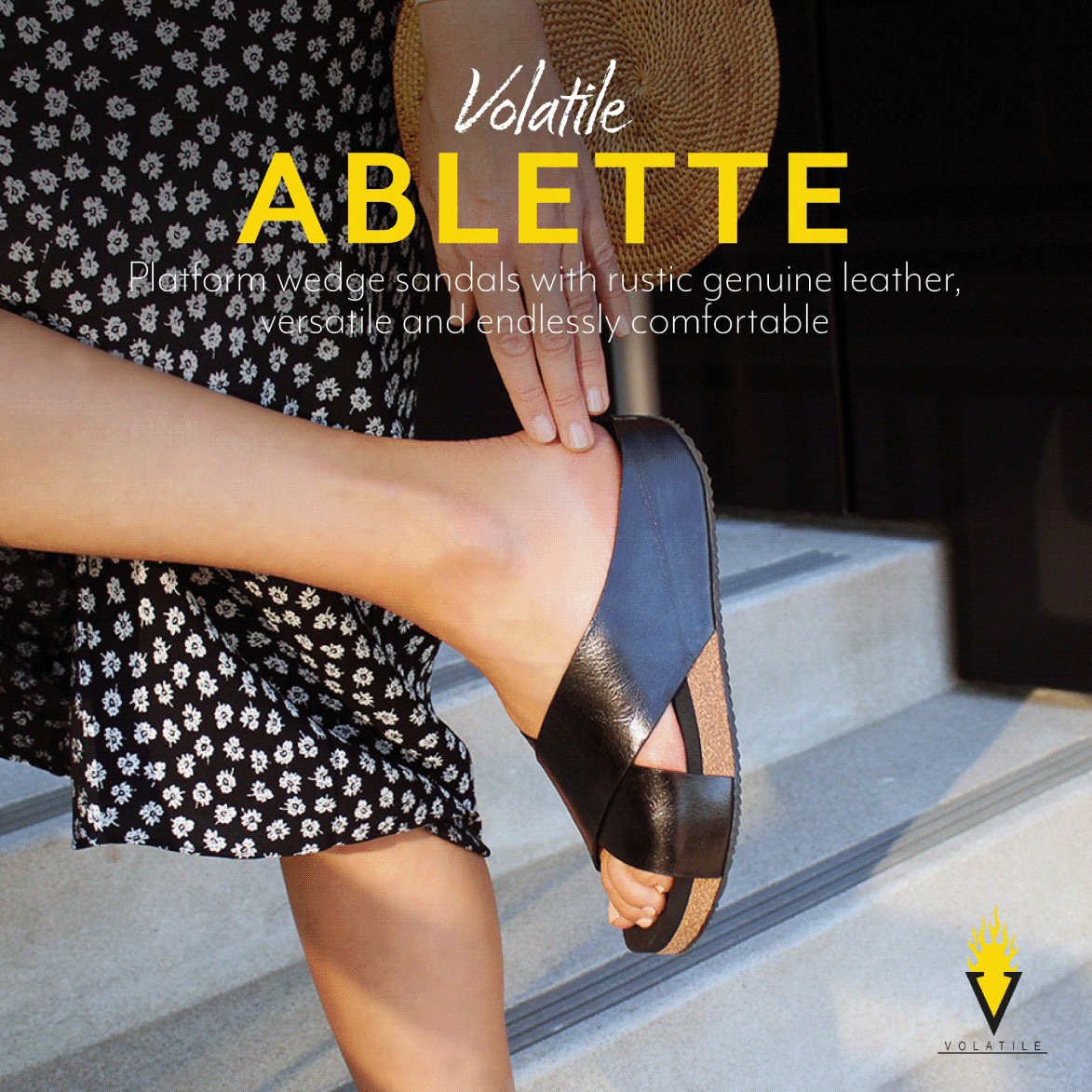 VOLATILE Women's Ablette Criss Cross Wedge Sandal