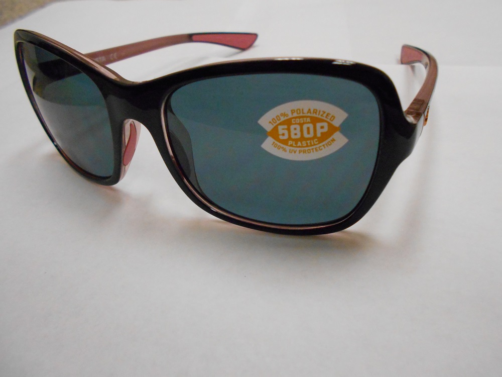 Costa Del Mar Kare Sunglasses, 580P Lenses, Shiny Black Hibiscus Gray 97963555050 | eBay