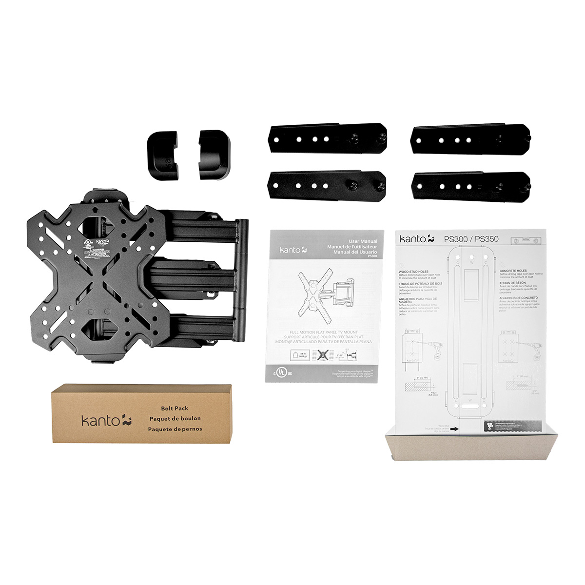 Kanto PS300 Full Motion Articulating Single Stud Mount for 26" - 60" TV