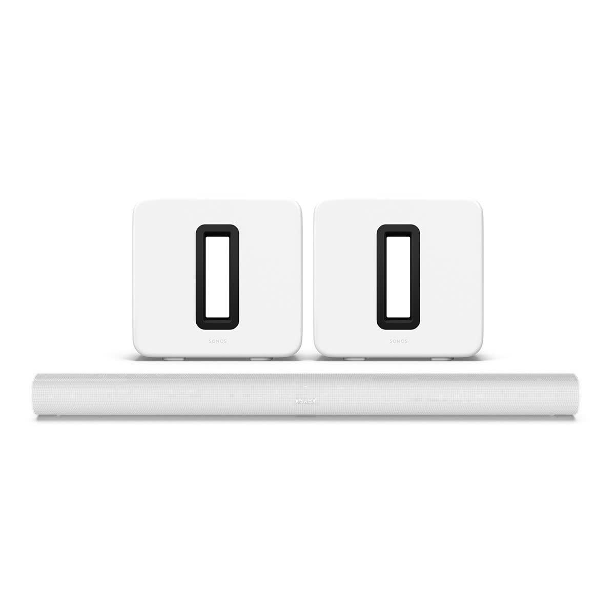 Sonos Entertainment Set with Arc Wireless Dolby Atmos Sound Bar and Gen 3. Subwoofers - Pair (White)