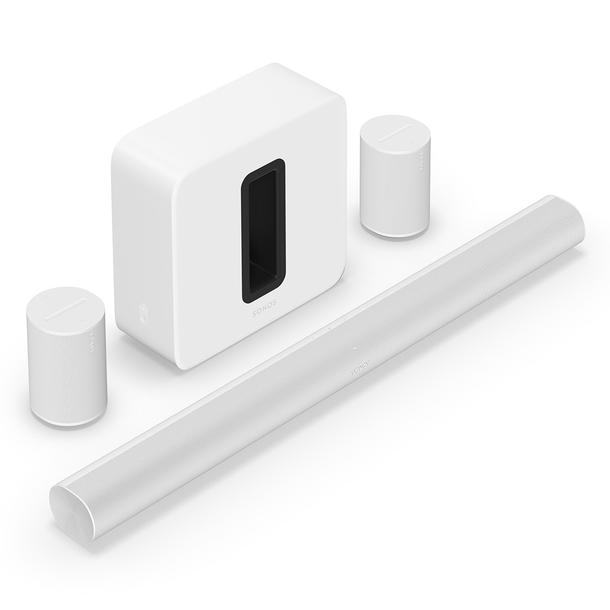 Sonos Premium Immersive Set with Arc Wireless Soundbar, Sub Wireless Subwoofer (Gen 3), and Pair of Era 100 Wireless Smart Speak