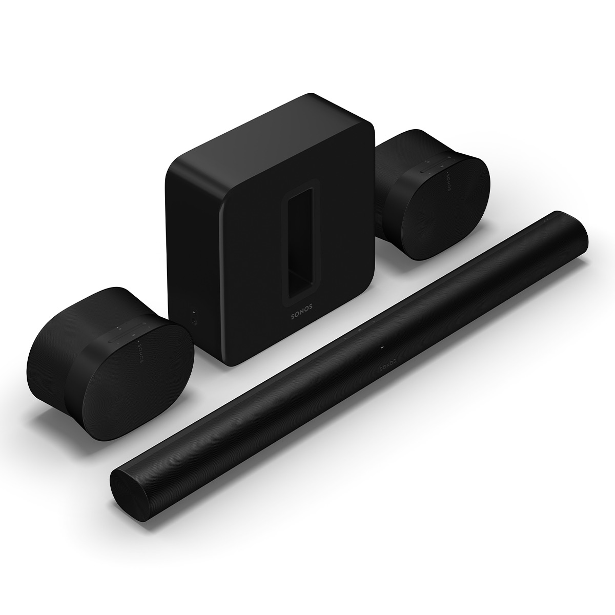Sonos Ultimate Immersive Set with Arc Wireless Soundbar, Sub Wireless Subwoofer (Gen 3), and Pair of Era 300 Wireless Smart Spea