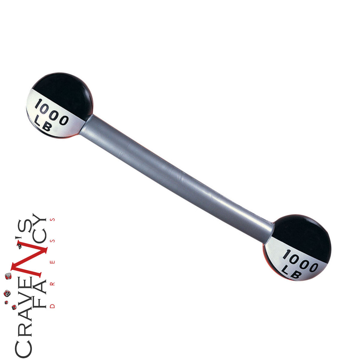 45" Inflatable 1000lb Barbell Circus Strongman Weights Fancy Dress