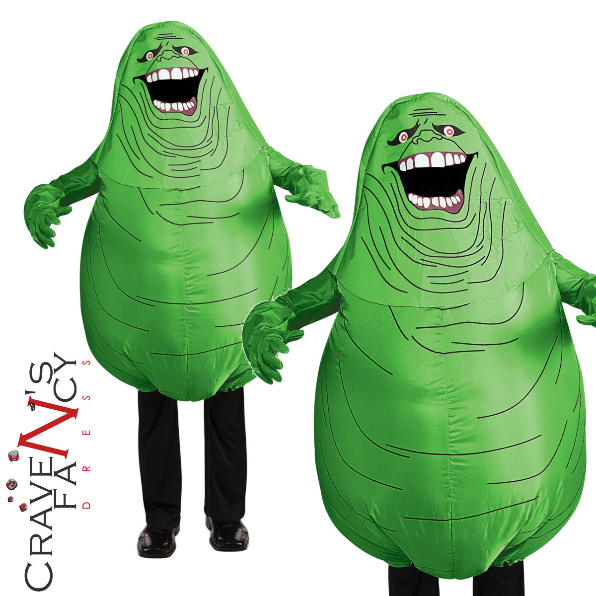 Ghostbusters Slimer Inflatable Adults Halloween Mens Fancy Dress 80s