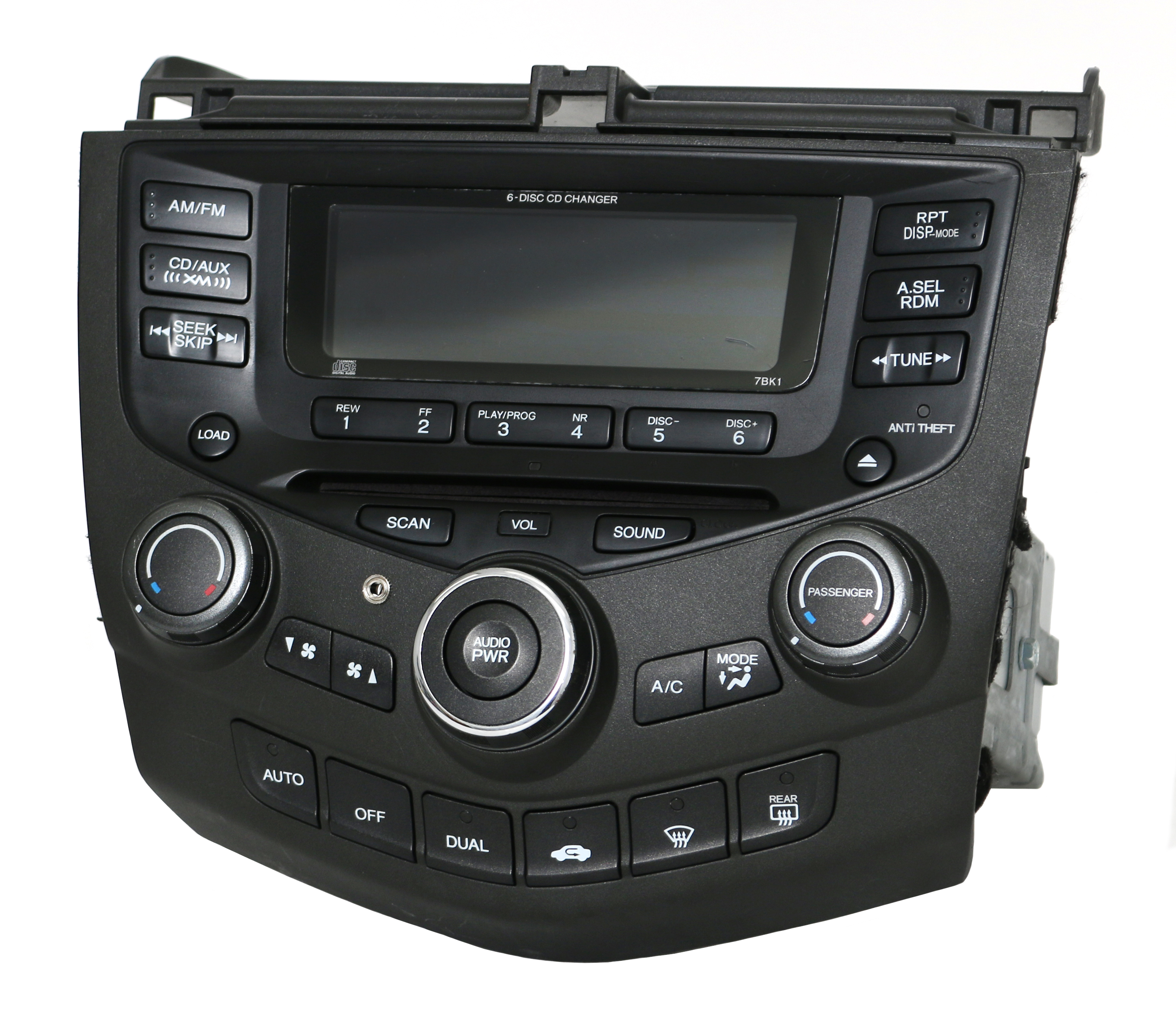 04-07 Honda Accord Radio AMFM 6 CD Temp Ctrls w Aux Input 39175-SDA-L110-M2 7BK1 - 1 Factory Radio